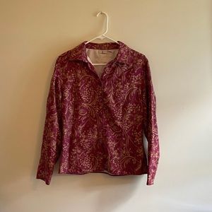 Unique thrifted button up long sleeve top